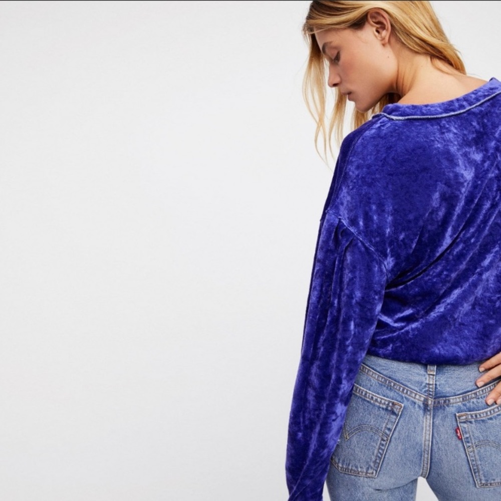 NWT Free People Oversized Velvet Milan Pullover XS